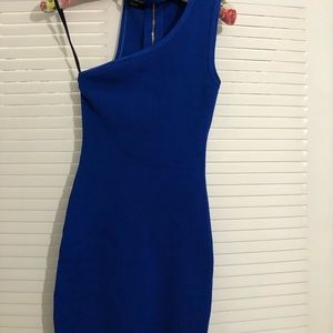 Bebe Dress, blue mini dress, bodycon